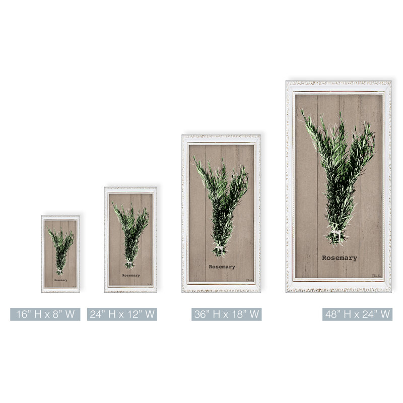«Rosemary», impression sur toile tendue en brun, H 16 po x l 8 po x P 1,5 po