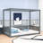 Wooden Canopy Floor Bed With Fence-1985284435-1985284433