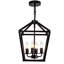 4 - Lanterne noire industrielle, plafond rustique avec douille E12, réglable pour une hauteur personnalisée dans la salle à manger, cage ouverte, ampoule, vestibule suspendu