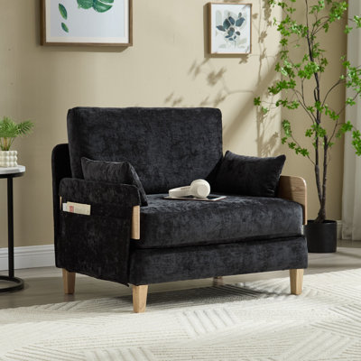 Chenille Upholstered Convertible Chair