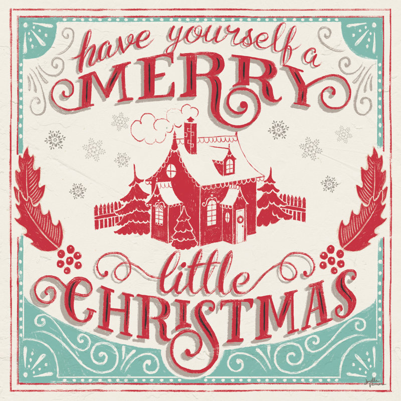 Merry Little Christmas V - Wrapped Canvas Print, 30cm H x 30cm W x 3.8cm D