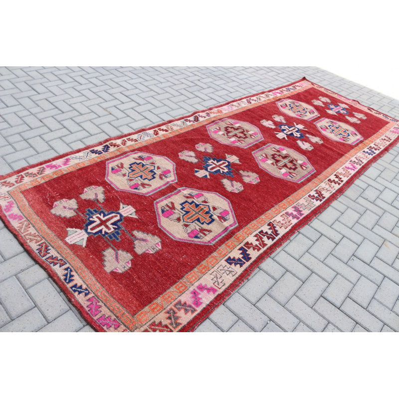 Tapis de couloir turc rétro rouge pour la décoration intérieure et tapis d'escalier fait à la main, idéal pour les couloirs