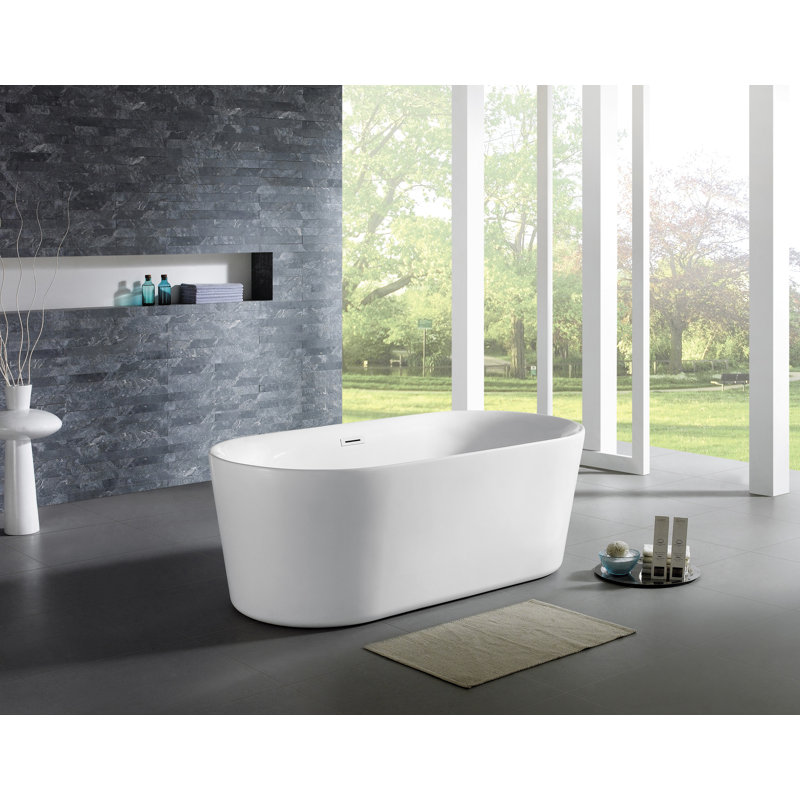 Lino 59" x 30" Freestanding Soaking Bathtub