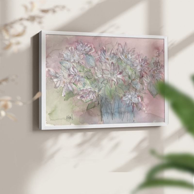 The Flowering Bloom II -Framed Print - Restickable, 16" H x 20" W, White