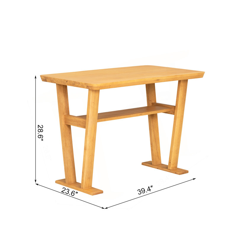 Table de salle à manger en bois massif Farmhouse Modern - Conception peu encombrante
