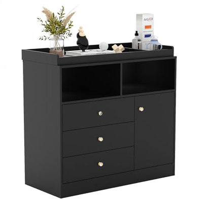 Black Changing Tables | Table With Drawers & Baby Station Black Changing Tables | Table With Drawers & Baby Station