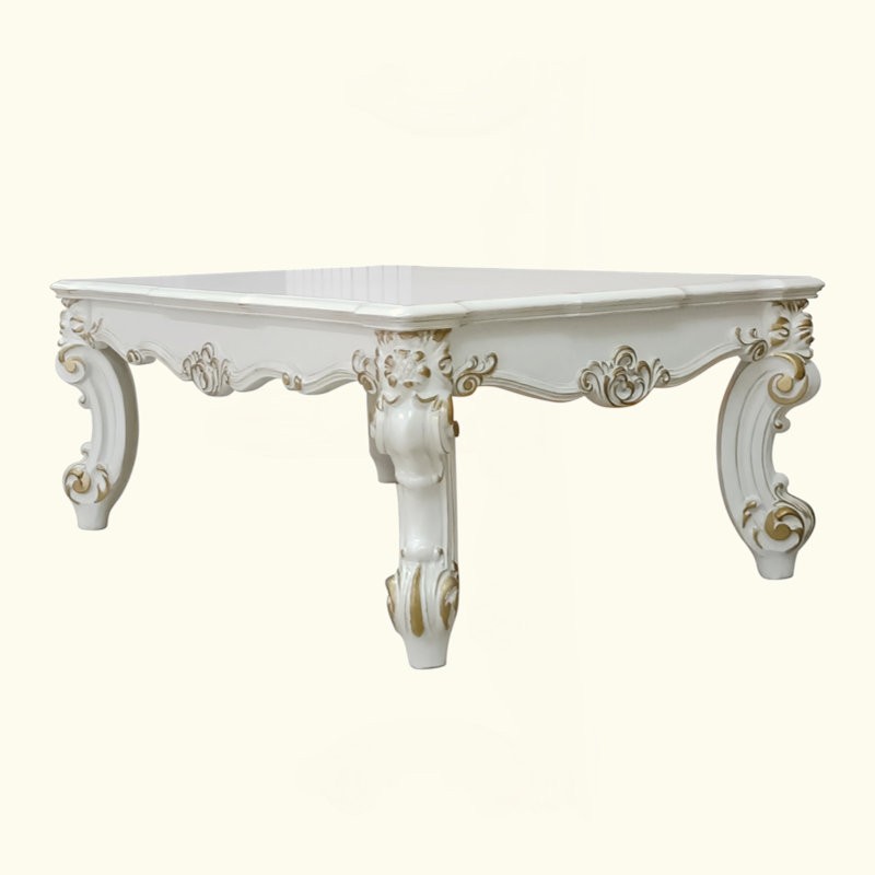 Antique Pearl Finish Coffee Table
