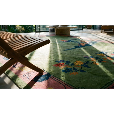 Tapis art déco chinois en laine antique