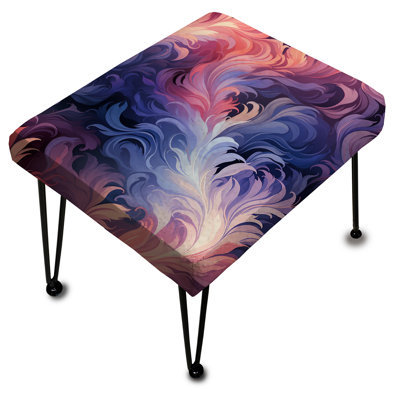 Ikat enchanté mauve et rose - repose-pieds rectangulaire abstrait