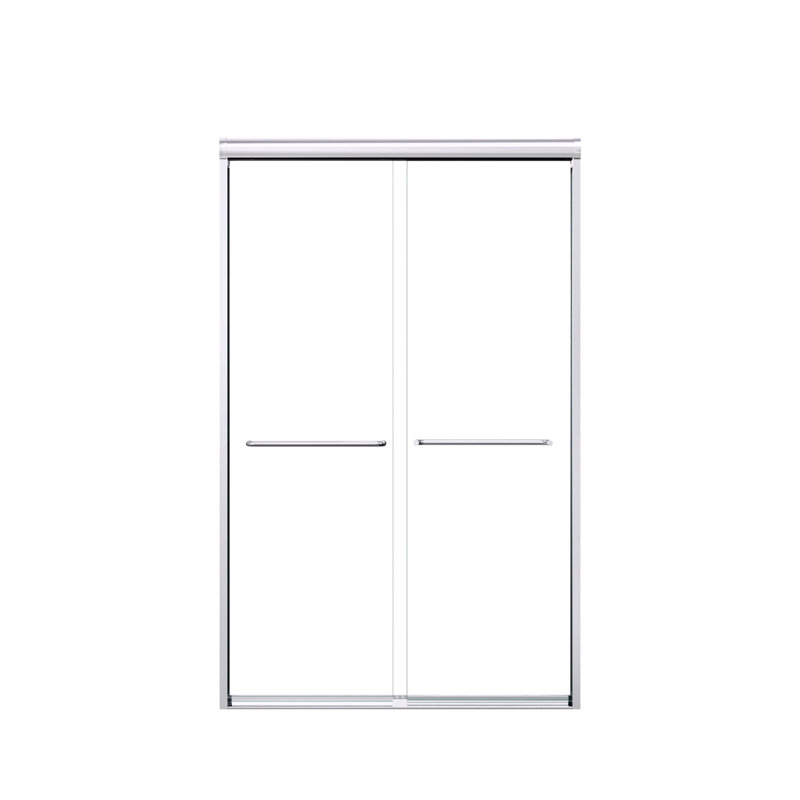 72" H Semi-Frameless Double Sliding Shower Door, Bypass Shower Door, 1/4" (6Mm) Thick Sgcc Tempered Glass Door
