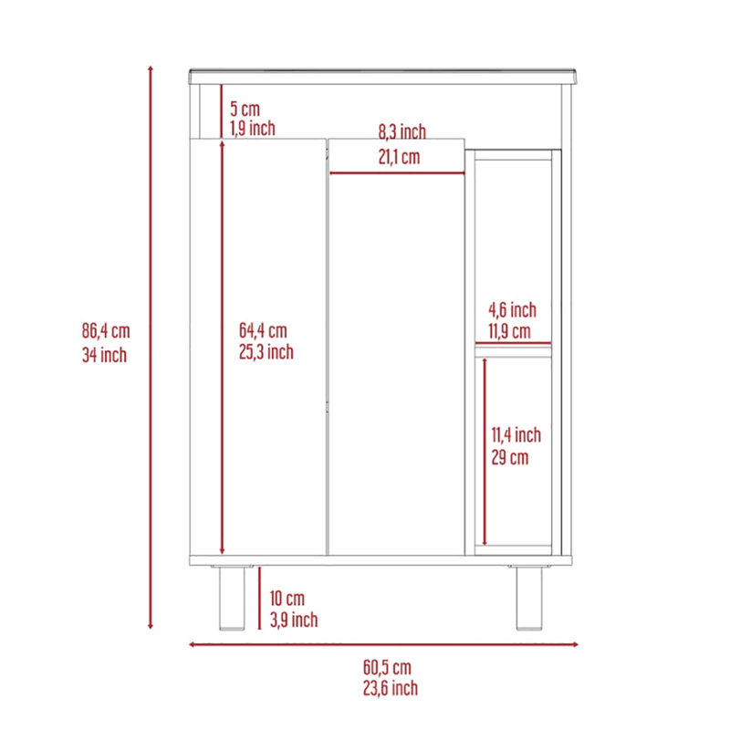 Meuble-lavabo blanc 2 pièces - Capacité de rangement généreuse, design moderne, options et style