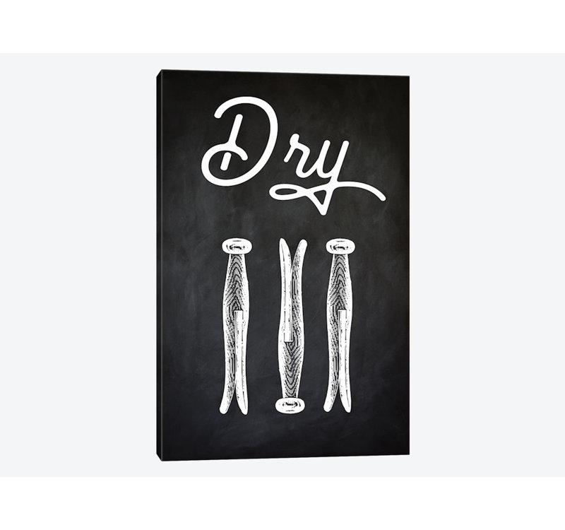« dry », impression sur toile, H 40 po x l 26 po x P 1,5 po, Pas de tapis, Toile tendue