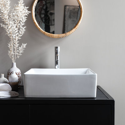 Tikamoon Lada 41mm L x 41mm W Natural Ceramic Square Sink