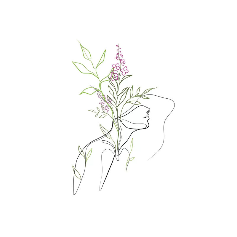 Flowerhead Femme by Dane Khy - Print on Canvas, Wrapped Canvas, 66.04cm H x 45.72cm W x 3.81cm D