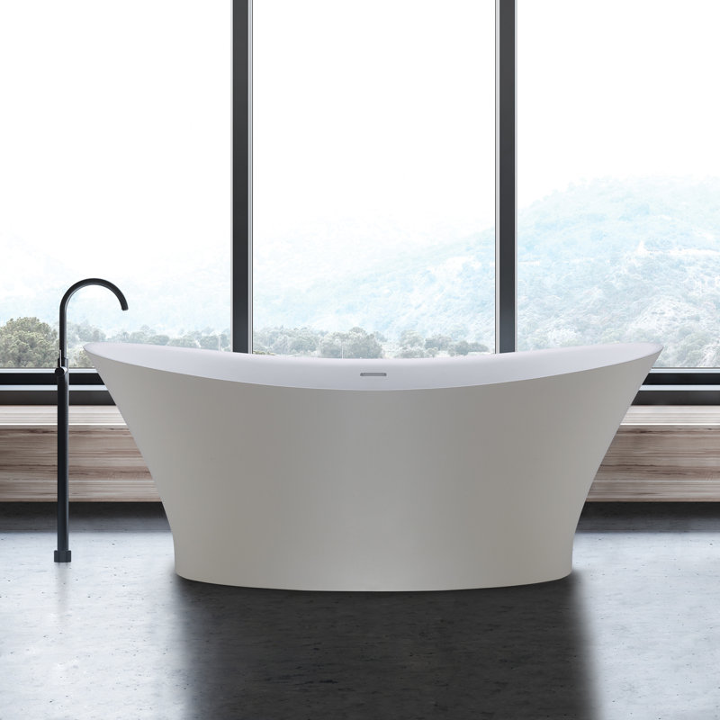 MTI 59.5" Freestanding Air Bathtub, Matte White, 59.5'' L x 31.38'' W x 21.5'' H