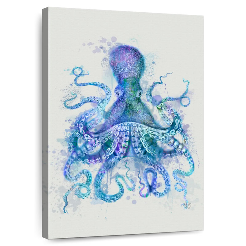 Brampt Octopus Rainbow Splash Blue, 45" H x 30" W