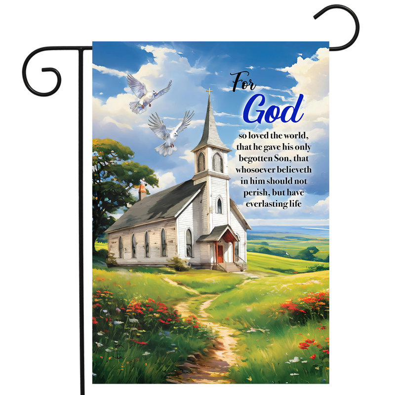 «For God Church», drapeau de jardin