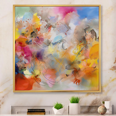Tourbillons colorés bleus, jaunes et oranges I