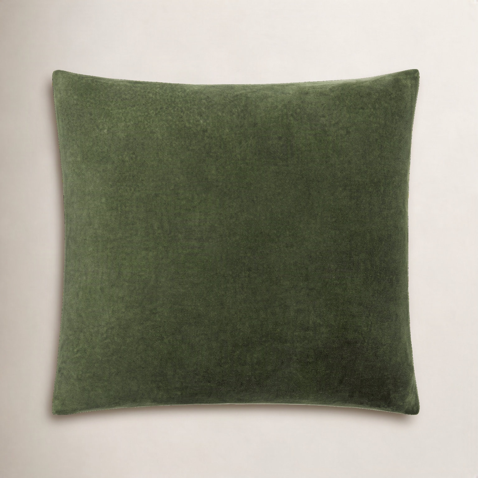 Denny Cotton Pillow Cover, Green, Square 20", Polyester/Polyfill