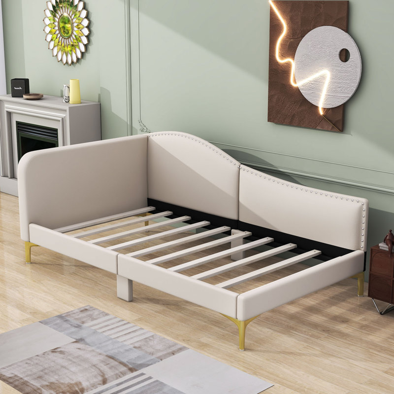 Axten Upholstered Daybed with slats, Twin, Beige