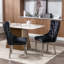 Chaise de salle à manger en velours pelucheux avec garniture cloutée