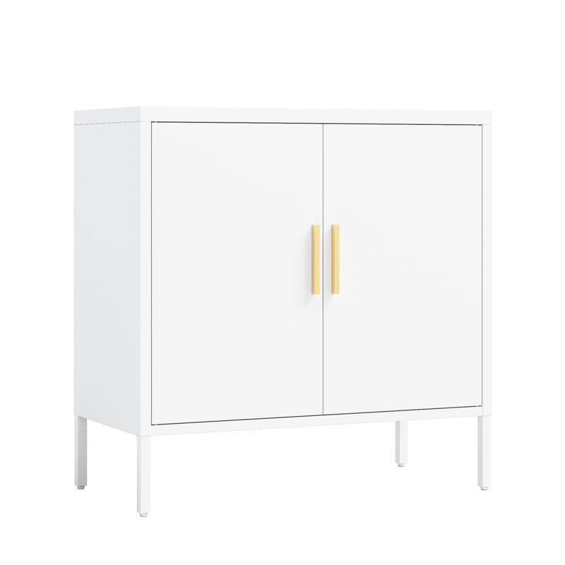 Steel Garage Storage Cabinet In White, 2 Adjustable Shelves For And Basement Items, Lockable, High - Grade Lock, Strength, 30.95 Height, 15.83 Width, Depth, Wall Mountable, Easy To Build With Guide
