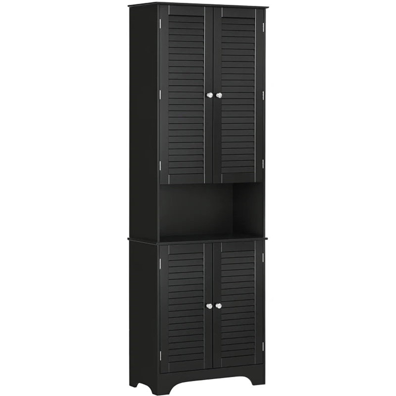 Armoire autoportante noire avec 2 armoires, Noir