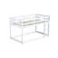 Lit superposé simple au-dessus d'un lit simple en bois massif avec échelle en bois massif et plateforme en lattes renforcées, blanc