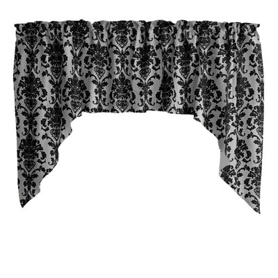 Poplin Damask Floral Swag Window Valance 58" Wide