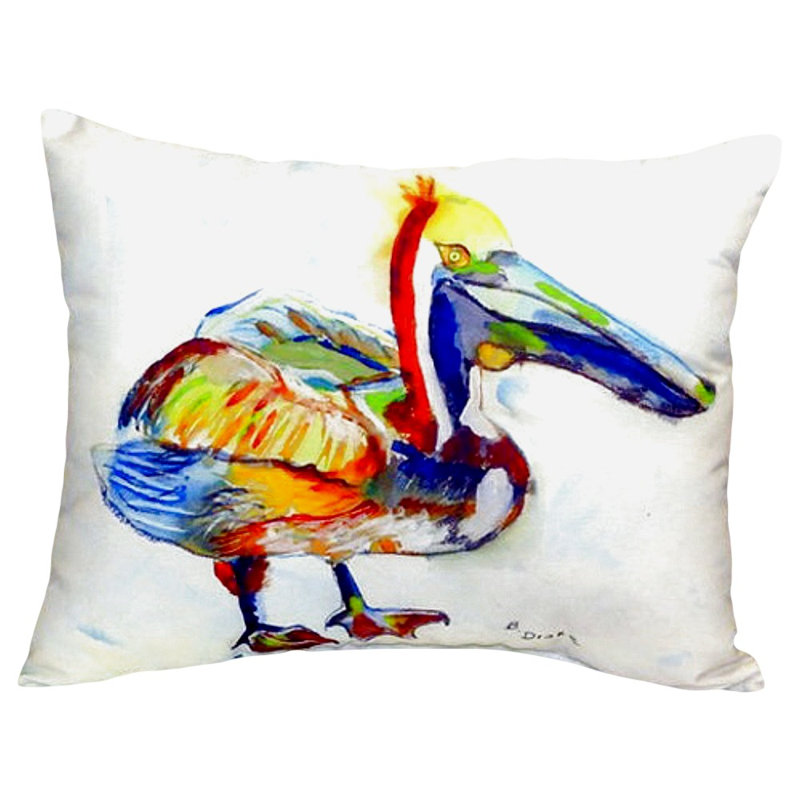 Heathcliff Pelican Pelican Outdoor Rectangular Throw Pillow