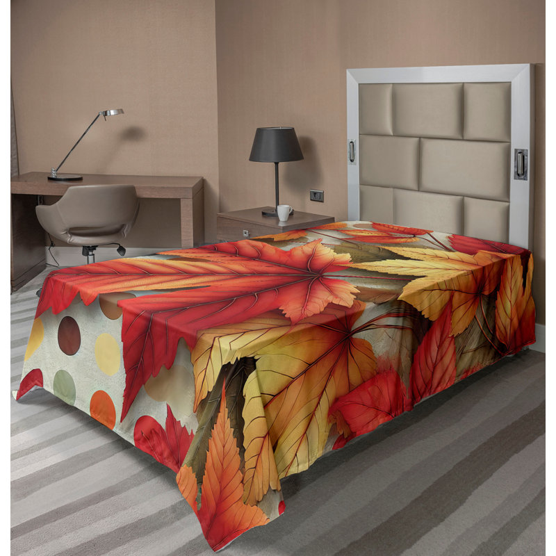Drap plat moderne de style bohème Ambesonne, Drap plat pour lit simple, Burnt Sienna Khaki/Orange Floral