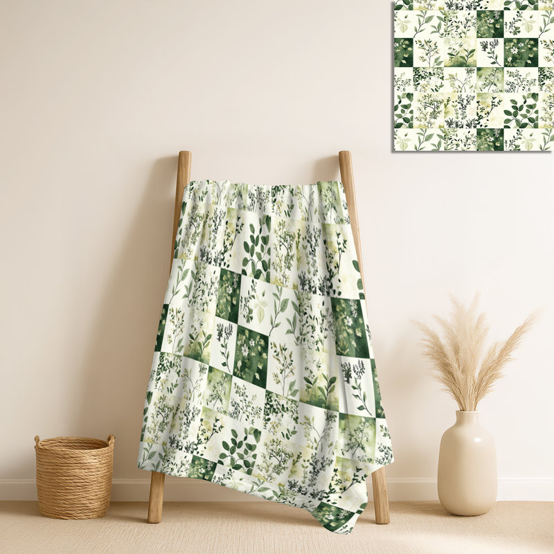 Courtepointe Meadows IV - Patchwork, jeté en peluche rustique