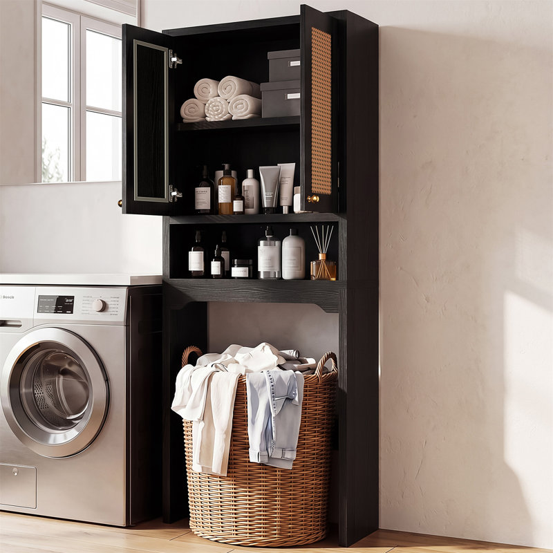 Armoire de rangement au-dessus de la toilette, Noir