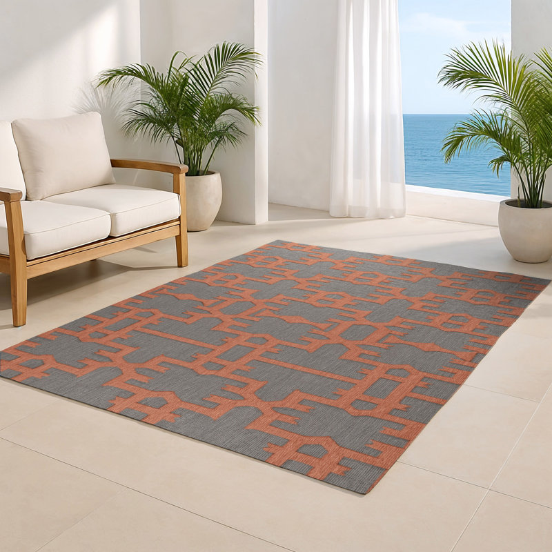 Tapis brun intérieur et extérieur Trellis, Rectangle 4pi x 6 pi