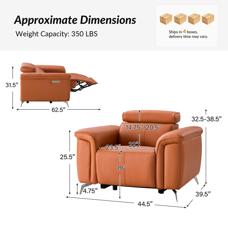 Maltby Power Sectional Sofa, Caramel