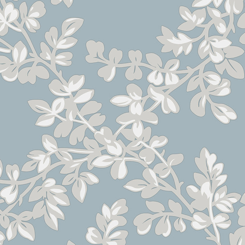 Laura Ashley Burnham Pale Seaspray Wallpaper, White/Blue/Gray