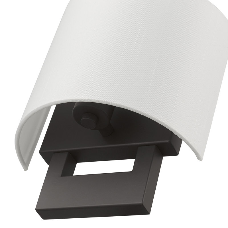Applique murale en acier Rakhee, Blanc, H 9,5 po x l 8 po x P 3,95 po, Bronze
