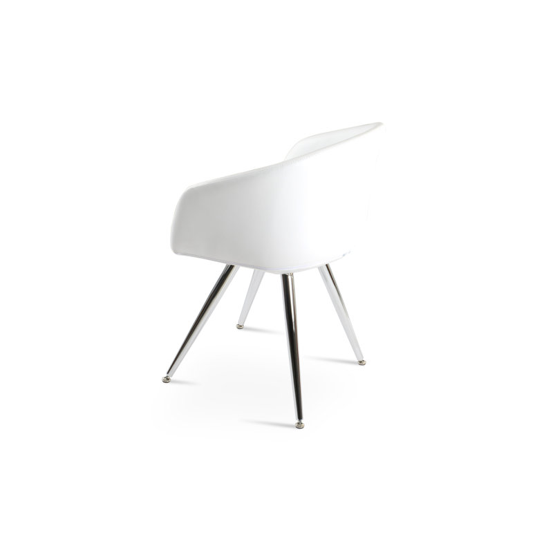Fauteuil à oreilles blanc, Chrome