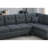 Modern Style 2Pc Sectional Set Nailhead Trim Two Matching Accent Pillows Plastic Legs Left Arm Three Seat Sofa Primary Living Room