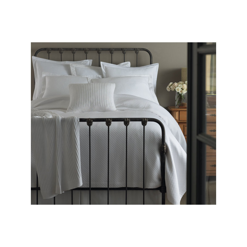 Oxford Cotton Blend Coverlet, White, King Coverlet