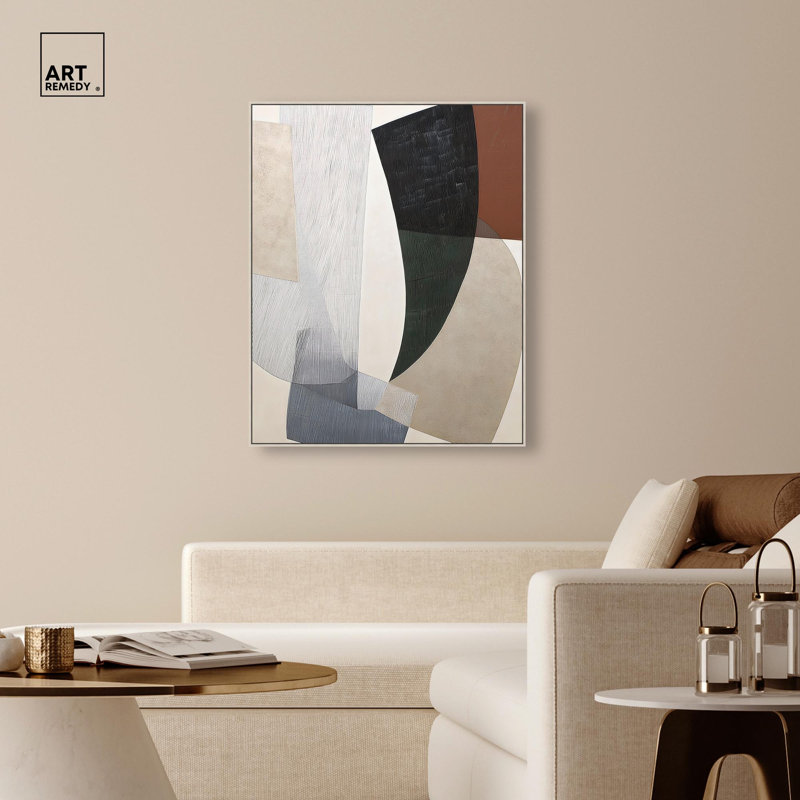 «Combed and Swirled III», reproduction d'art sur toile par Art Remedy, cadre argenté, 36 x 45, H 46 po x l 37 po