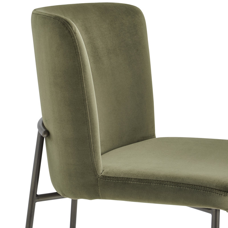 Early Upholstered Dining Chair, Green Velvet