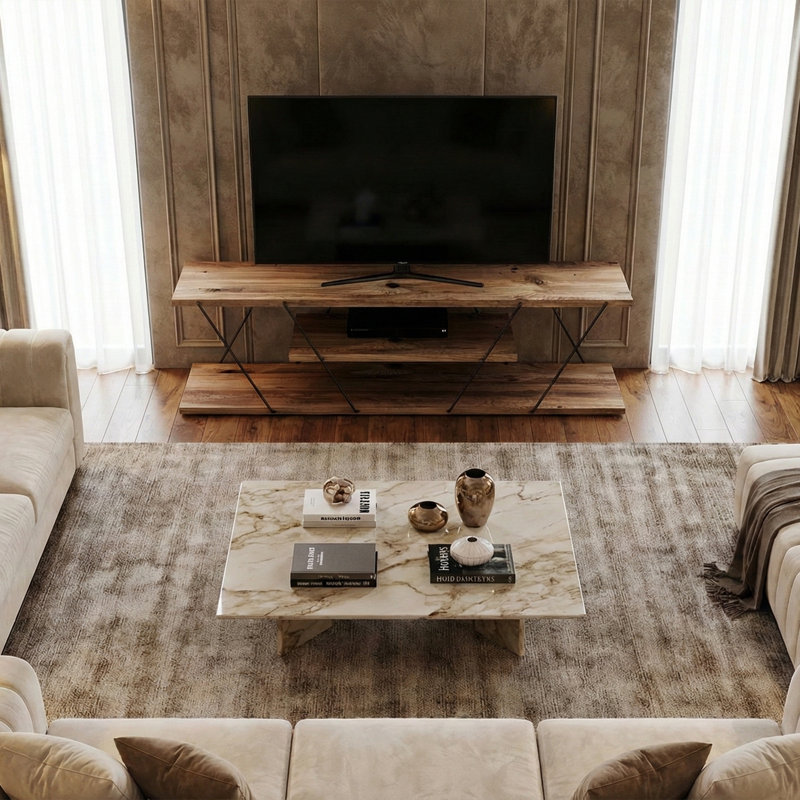 Urban Rustic 3-Tier Media Console