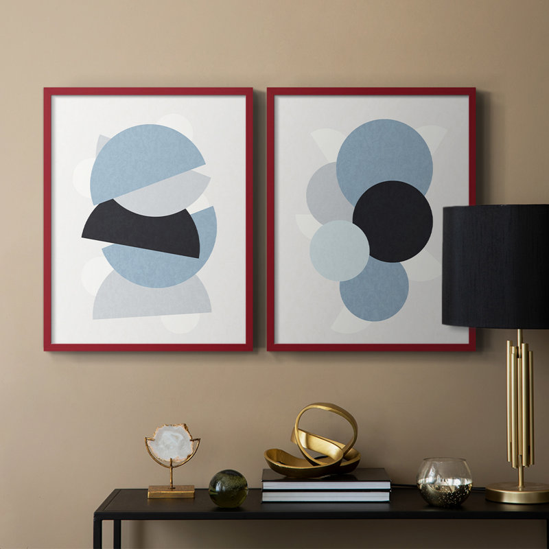 Impression encadrée Shapely Blues I-Premium - prêt à être accroché - aucun clou requis - aucun clou requis, H 11 po x l 18 po
