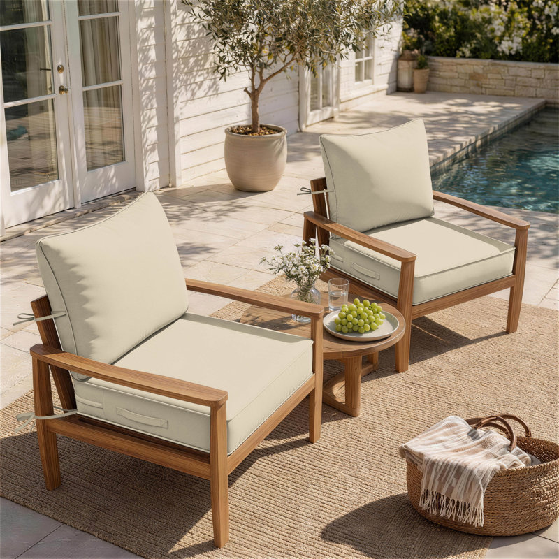 Coussins de chaise d'extérieur et coussins de siège et de dossier Brax 22X22X4 Braun Outdoor, ensemble de 4 coussins, 4