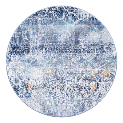 Tapis bleu/gris