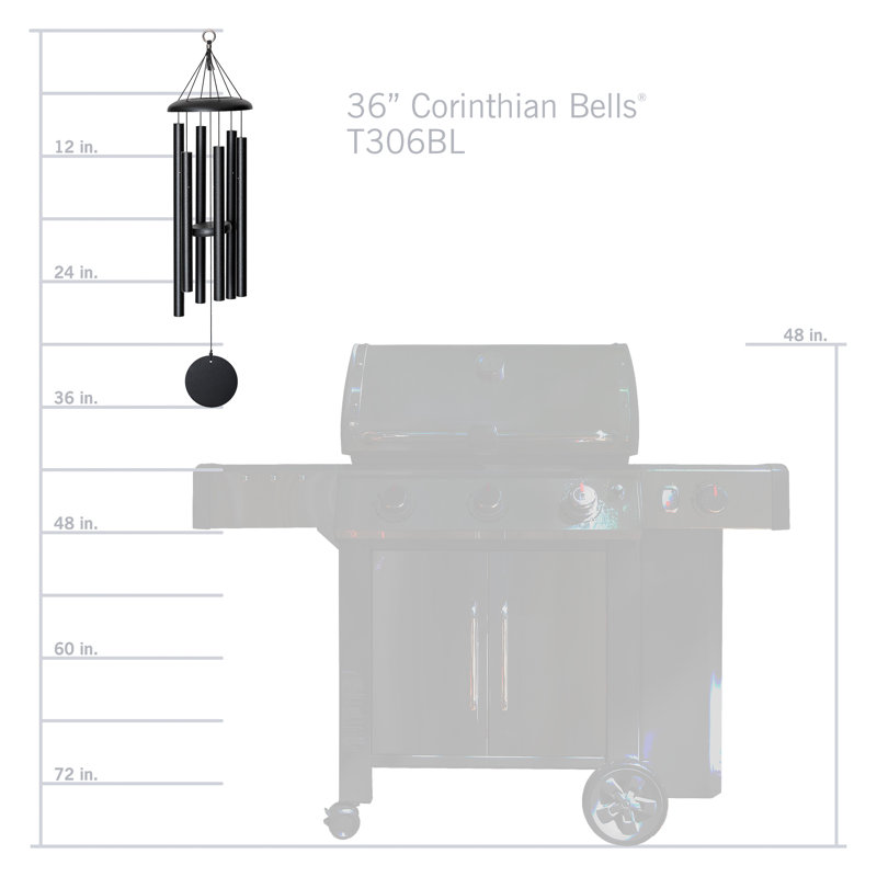 Black Aluminum 27" Outdoor Wind Chime