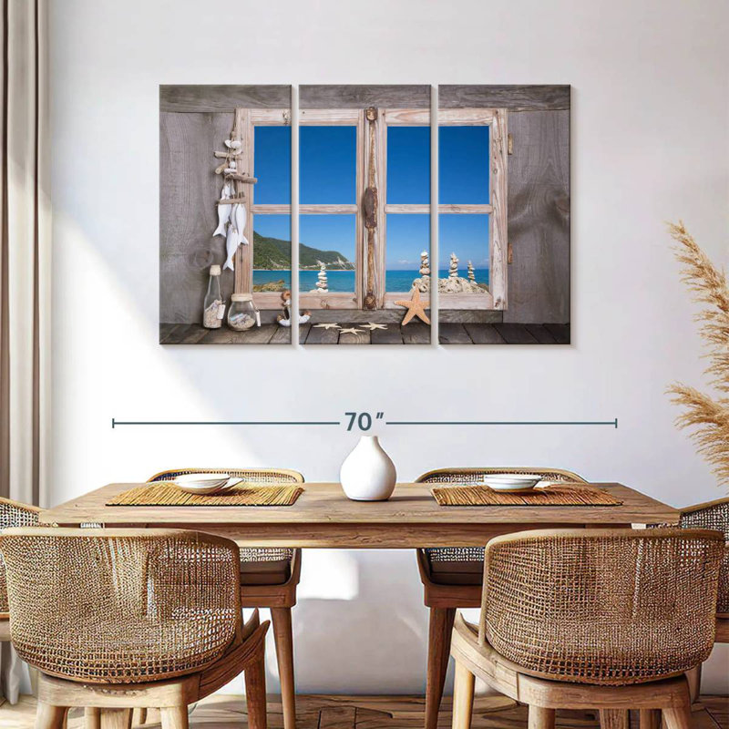 Lilie Rustic Beach Window, 36" H x 57" W
