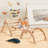 5-in-1 Foldable Pikler Triangle Set for Toddlers with Arch Climber Rocker Jungle Gym