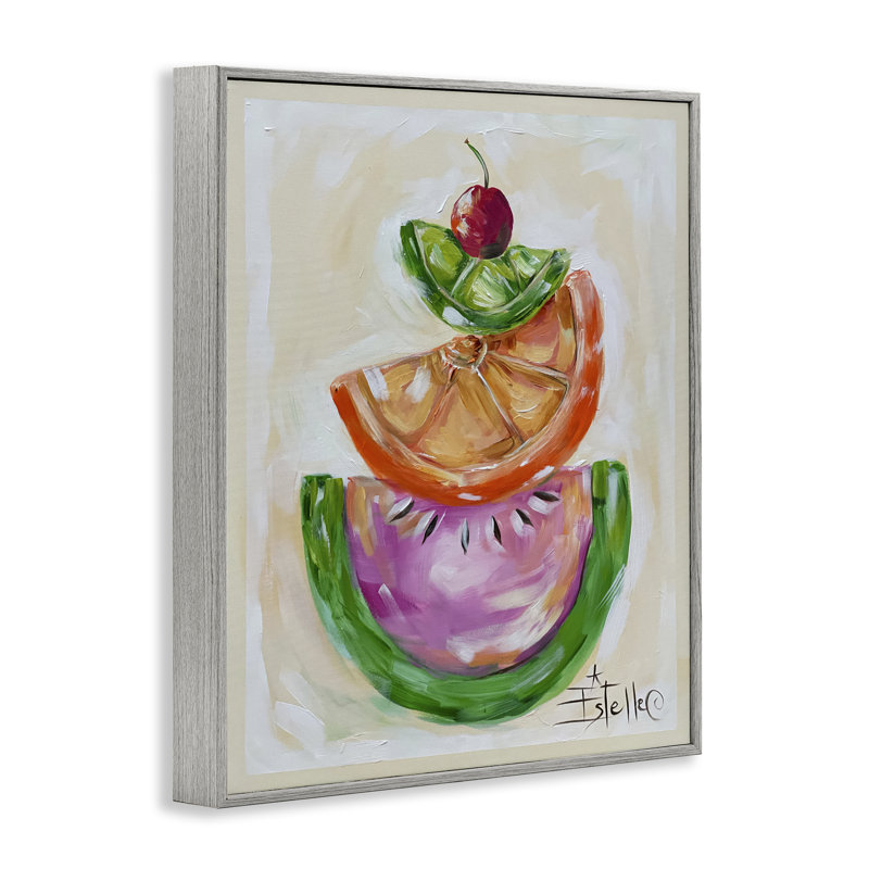 Art de la giclée par tranches de fruits empilés par Estelle Grengs, Estampe numérique Farmhouse, H 20 po x l 16 po